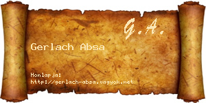 Gerlach Absa névjegykártya
